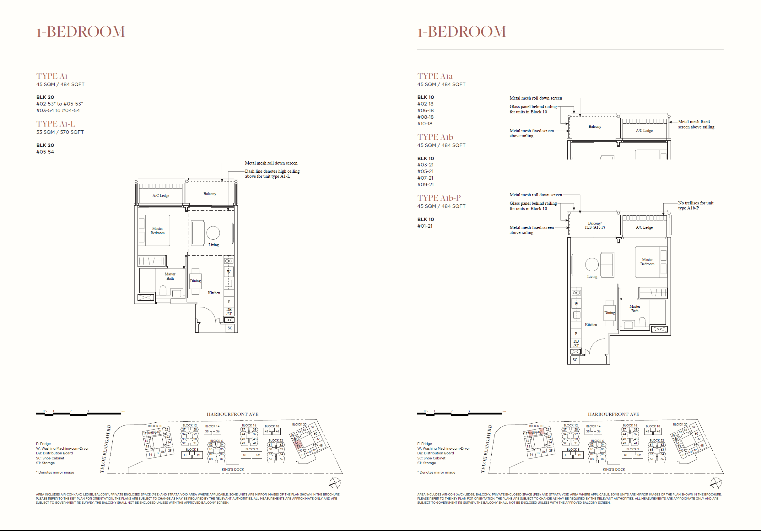 The Reef At King's Dock floor plan 1-bedroom A1 A1a