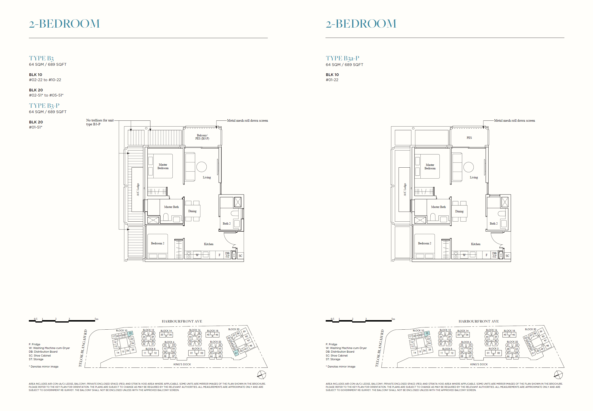 The Reef At King's Dock floor plan 2-bedroom B3 B3a