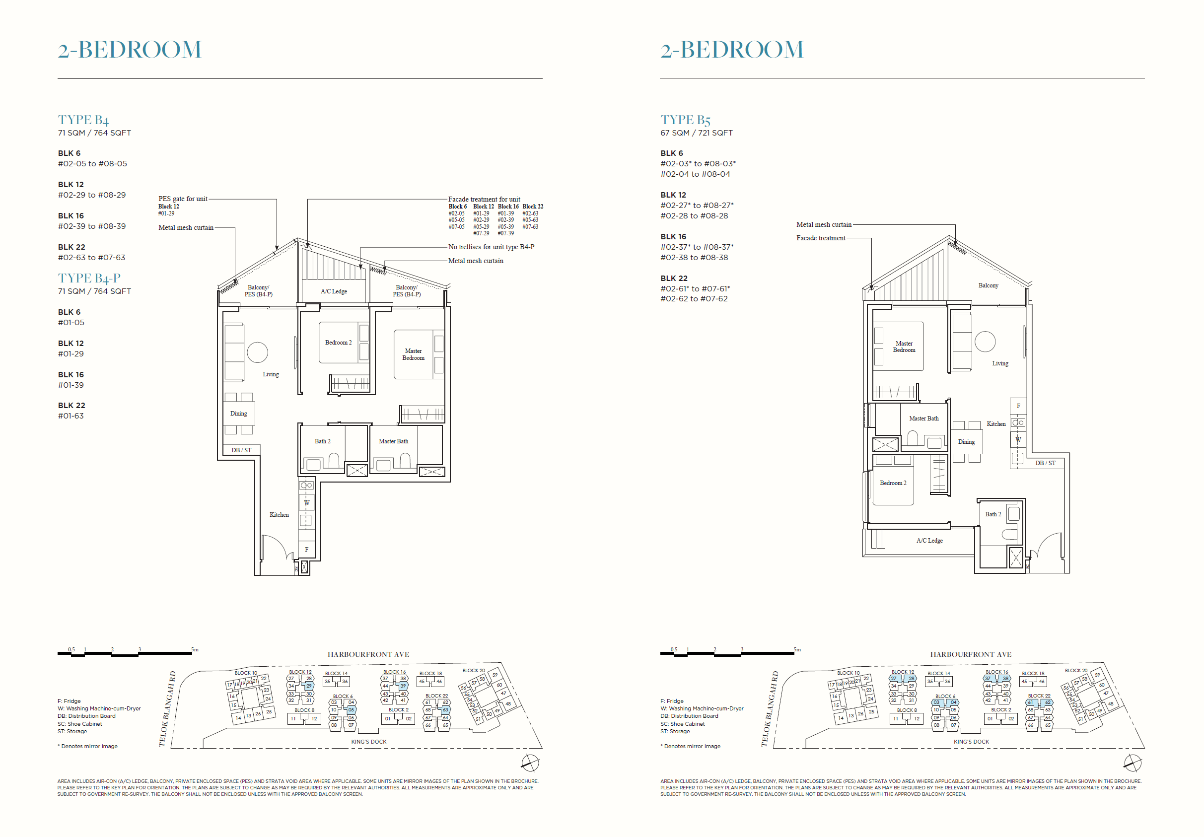The Reef At King's Dock floor plan 2-bedroom B4 B5
