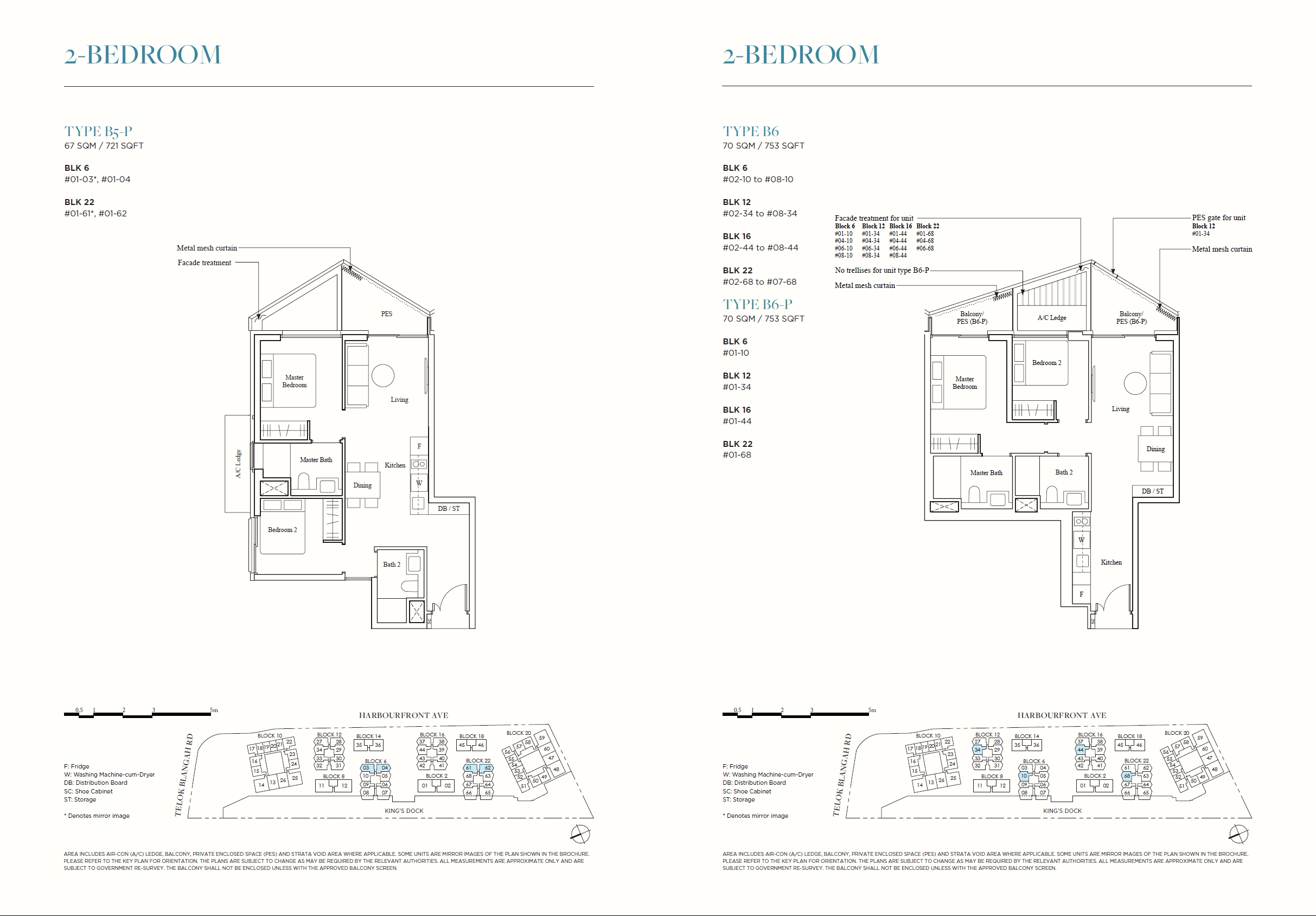 The Reef At King's Dock floor plan 2-bedroom B5p B6